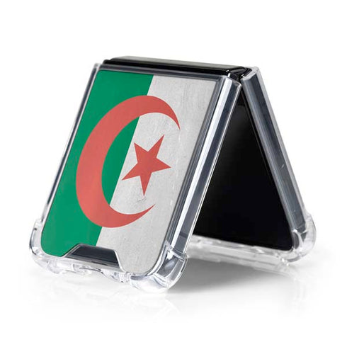 Algeria Flag Distressed Galaxy Z Flip5 5G Clear Case